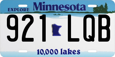 MN license plate 921LQB