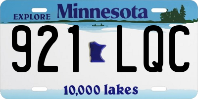 MN license plate 921LQC