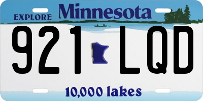 MN license plate 921LQD
