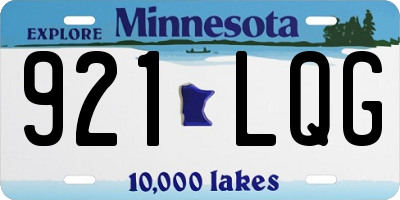 MN license plate 921LQG