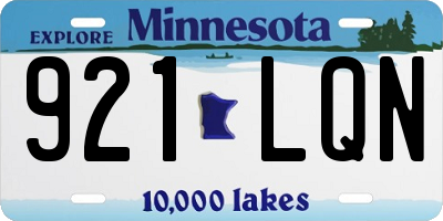 MN license plate 921LQN