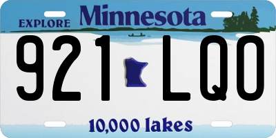 MN license plate 921LQO