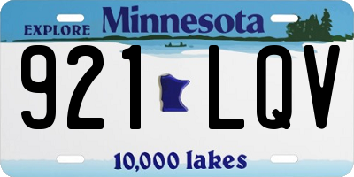 MN license plate 921LQV