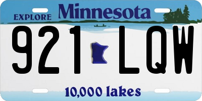 MN license plate 921LQW