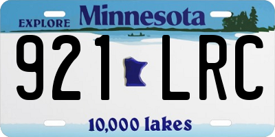 MN license plate 921LRC