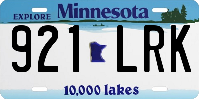 MN license plate 921LRK
