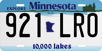 MN license plate 921LRO