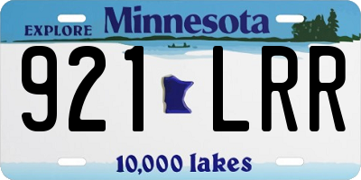 MN license plate 921LRR