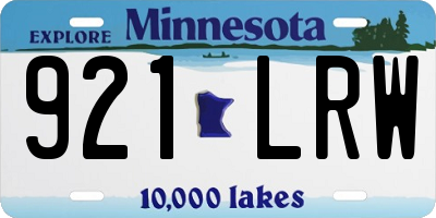 MN license plate 921LRW