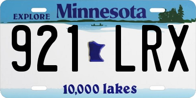 MN license plate 921LRX