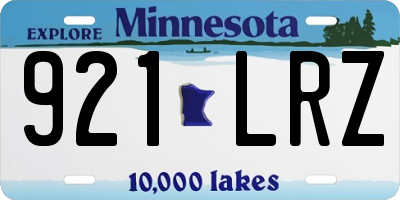 MN license plate 921LRZ
