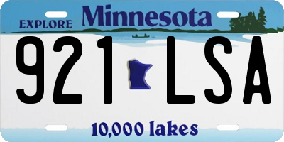 MN license plate 921LSA