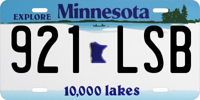 MN license plate 921LSB
