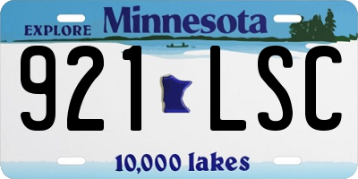 MN license plate 921LSC