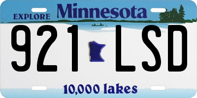 MN license plate 921LSD