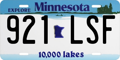 MN license plate 921LSF