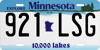 MN license plate 921LSG