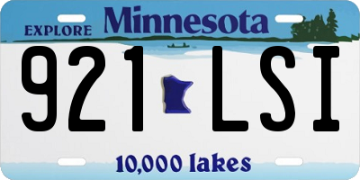 MN license plate 921LSI