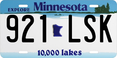 MN license plate 921LSK