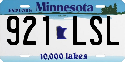 MN license plate 921LSL