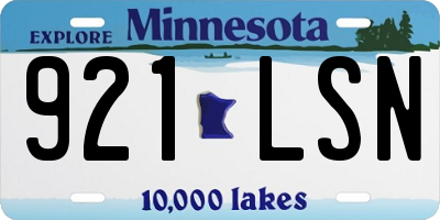 MN license plate 921LSN