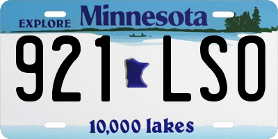 MN license plate 921LSO