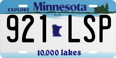 MN license plate 921LSP