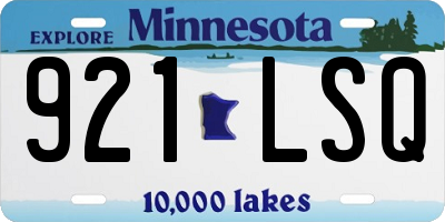 MN license plate 921LSQ