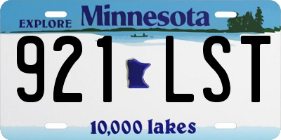 MN license plate 921LST