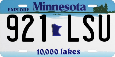MN license plate 921LSU