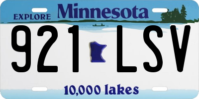 MN license plate 921LSV
