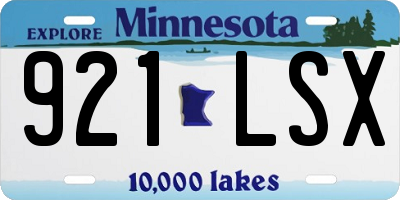 MN license plate 921LSX