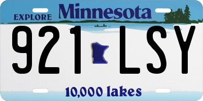 MN license plate 921LSY
