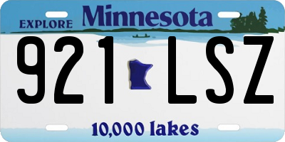 MN license plate 921LSZ