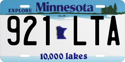 MN license plate 921LTA