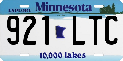 MN license plate 921LTC