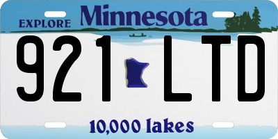 MN license plate 921LTD
