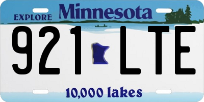 MN license plate 921LTE