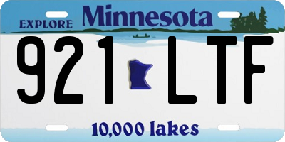 MN license plate 921LTF
