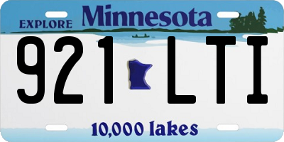 MN license plate 921LTI