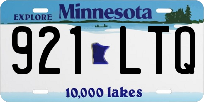 MN license plate 921LTQ
