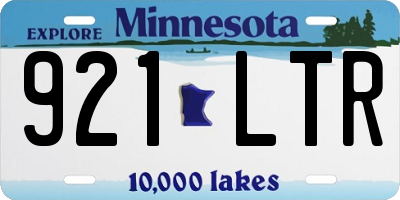 MN license plate 921LTR