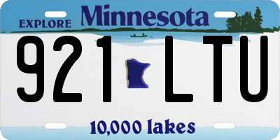 MN license plate 921LTU