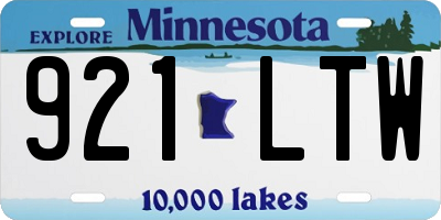 MN license plate 921LTW