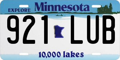 MN license plate 921LUB