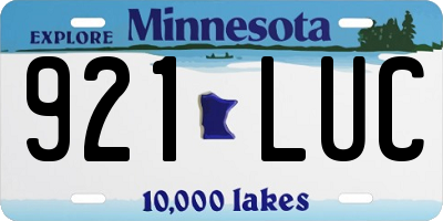 MN license plate 921LUC