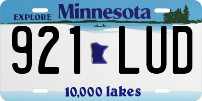 MN license plate 921LUD