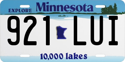 MN license plate 921LUI