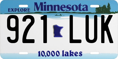 MN license plate 921LUK