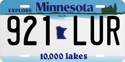 MN license plate 921LUR